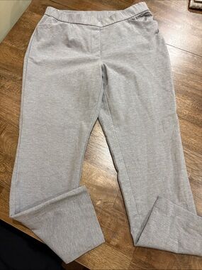 J Jill Ponte Slim Leg Light Gray Pull On Knit Pants Size Medium